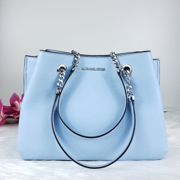 NWT Michael Kors LG Teagen satchel light sky blue - Picture 4 of 10